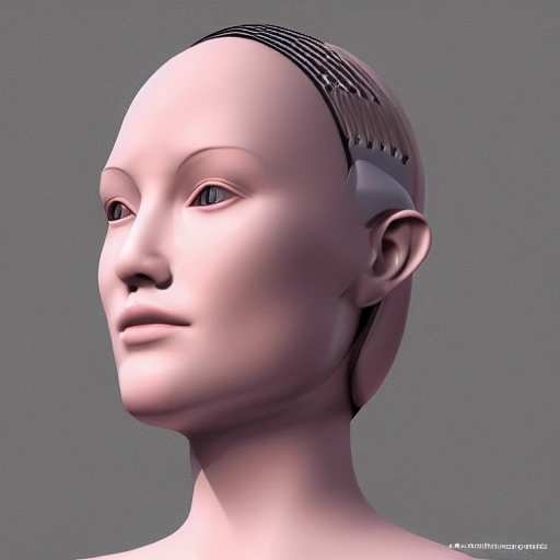 beautifull perfectly symetrical face of ai, 3D, full body