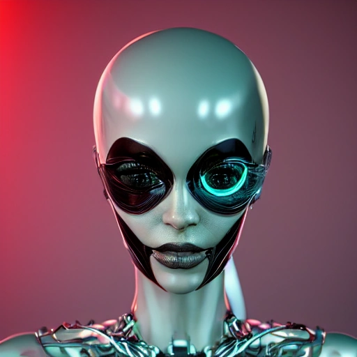 complex 3d render ultra detailed of a beautiful porcelain human woman, cyborg, robotic parts, 150 mm, beautiful studio soft light, rim light, vibrant details, luxurious cyberpunk, lace, hyperrealistic, cable electric wires, microchip, elegant, beautiful background, octane render, H. R. Giger style, 8k