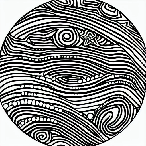 planet, simple drawing, coloring book style, sharp details and clear lines, in black and white, and enough white to make it colorable