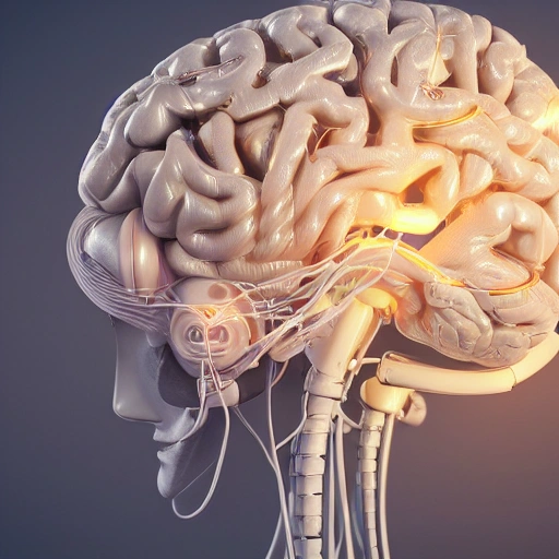 complex 3d render ultra detailed of a beautiful porcelain human brain, cyborg, robotic parts, 150 mm, beautiful studio soft light, rim light, vibrant details, luxurious cyberpunk, lace, hyperrealistic, cable electric wires, microchip, elegant, beautiful background, octane render, H. R. Giger style, 8k