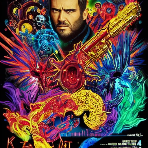 Ketaminepunk style, colorful, vividly vibrant, vaporizing man of mystery, sf, intricate artwork masterpiece, ominous, matte painting movie poster, golden ratio, intricate, epic, highly detailed, vibrant, production cinematic character render, ultra high quality model ### Goddess, landscape, pathos, 3D