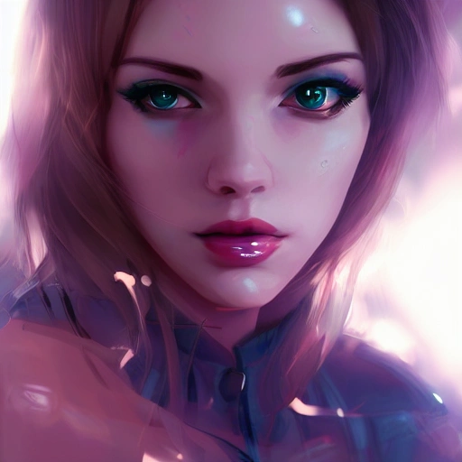 retrato de una chica con partes robóticas en su cara, Anime, Glamor Shot, Beautiful Lighting, Artstation