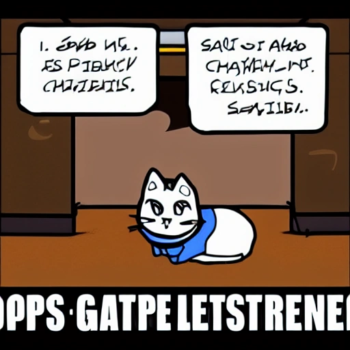 dope cat playing videogames, Cartoon