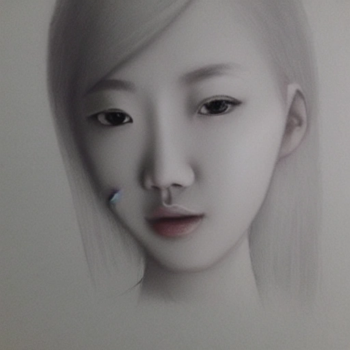 女孩, 3D, 3D, Pencil Sketch