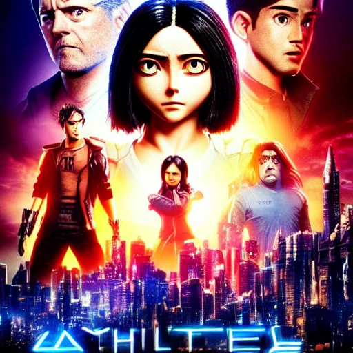Alita: Battle Angel, spotlight, cyberpunk city, wired, multicolored, vibrant high contrast, hyperrealistic, photografic, 8k, epic ambient light, octane render