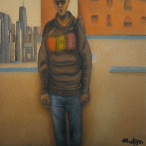 mendigo, chicago, mercenario, amnesia, soledad, desarraigo, , , Oil Painting