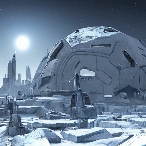 sci fi cities on ice planets