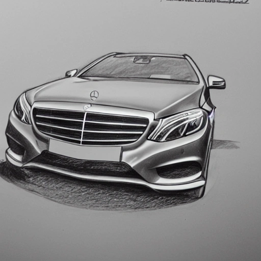 Mercedes Benz Drawing by Paul Guyer - Pixels