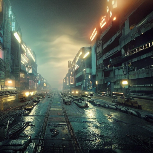 trascendental war between sky and hell, blade runner syle, vray unreal engine hyperrealistic