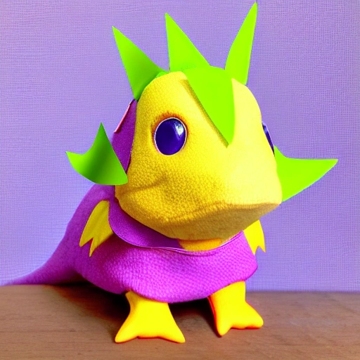 cute smiling baby chicken dino, with violet uniform, 3D