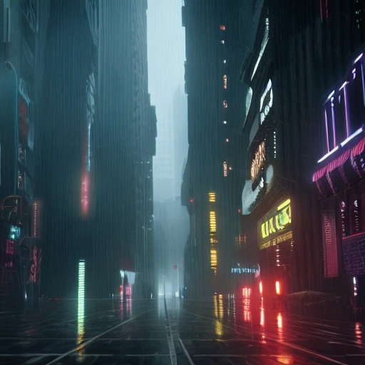 lucifer in the city, blade runner style, vray unreal engine