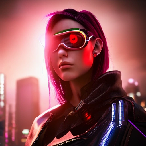 side close up portrait of 1 cyberpunk girl, detailed face, spotlight, cyberpunk city, wired, multicolored, vibrant high contrast, hyperrealistic, photografic, 8k, epic ambient light, octane render