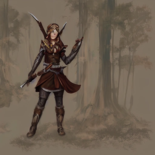 Female Elf Ranger, Matte Painting