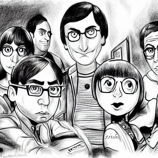 the big bang theory , Cartoon, Pencil Sketch