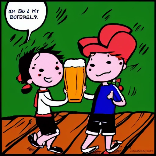 boy and girl beer love, Cartoon