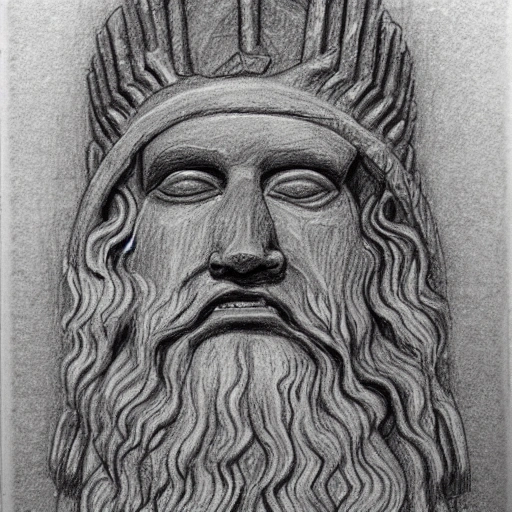 ancient god, Pencil Sketch