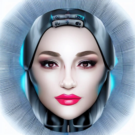 Visage femme robot 
