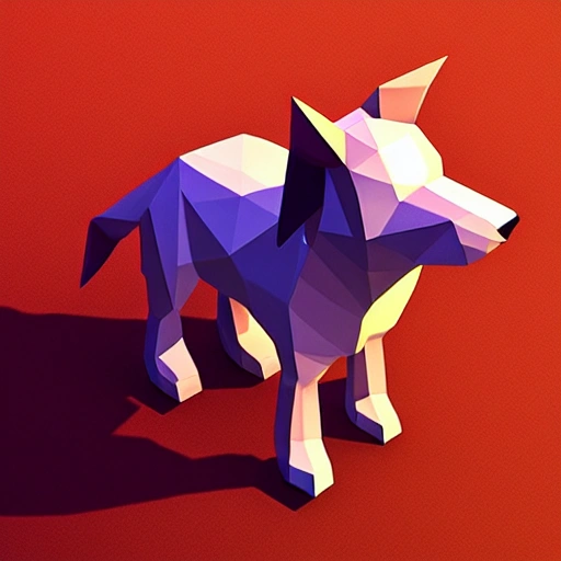 a low poly dog, isometric view, unity game asset, video game