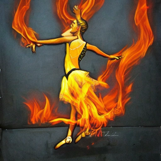 dancing ballerina on flames