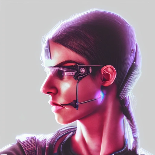 side close up portrait of 1 cyberpunk girl, detailed face, spotlight, cyberpunk city, wired, multicolored, vibrant high contrast, hyperrealistic, photografic, 8k, epic ambient light, octane render, Pencil Sketch