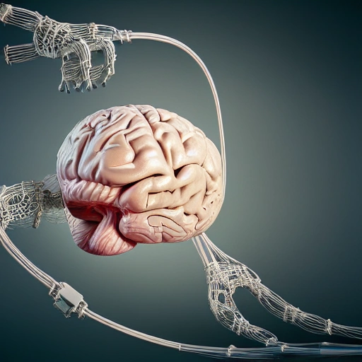 complex 3d render ultra detailed of a beautiful porcelain human brain, cyborg, robotic parts, 150 mm, beautiful studio soft light, rim light, vibrant details, luxurious cyberpunk, lace, hyperrealistic, cable electric wires, microchip, elegant, beautiful background, octane render, H. R. Giger style, 8k, 3D, 3D