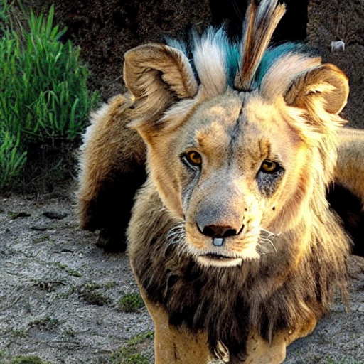 un león imponente 
