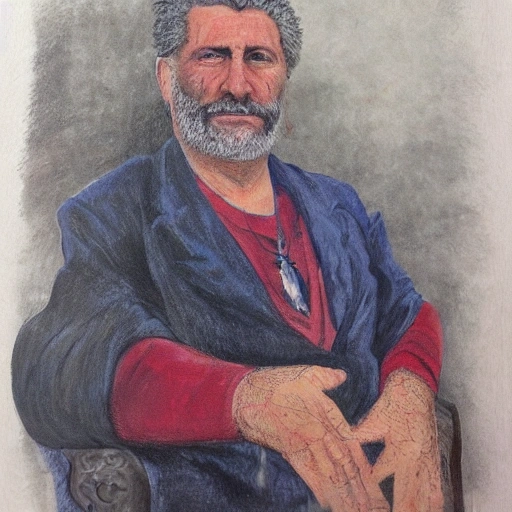 retrato de Diaz Canel, sangre en sus manos, 3D