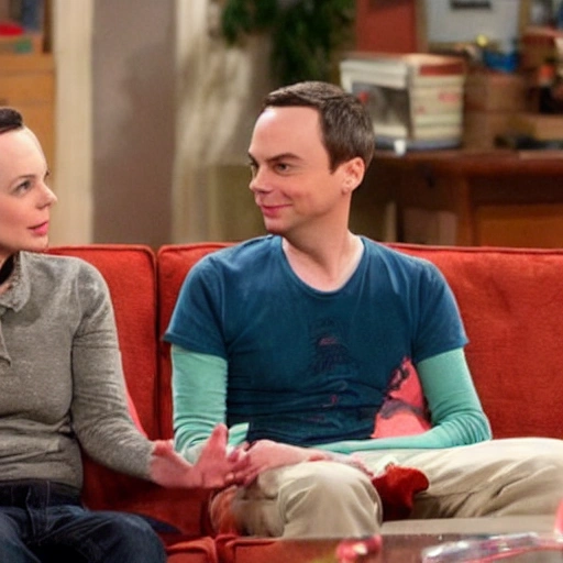 Sheldon Cooper, en una relacion con Penny Hoffstader,  3D, 