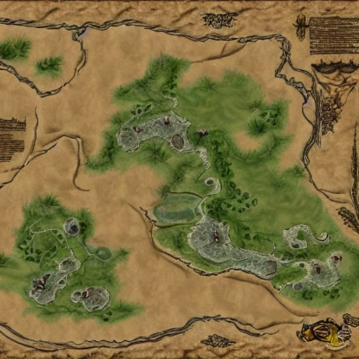 DnD map, desert with river, for printing, highly detailed, realistic, 4K