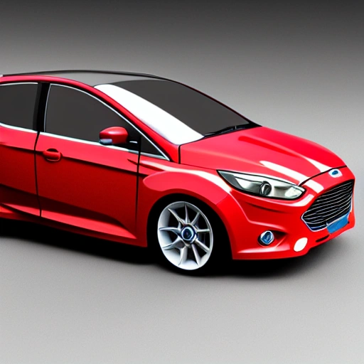 , 3D, Car, Detailed, Ford, Focus, Sport Car, Realistic, Full Image