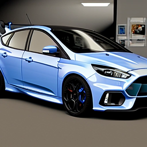 , 3D, Car, Detailed, Ford Focus RS, Sport, Realistic, Full Image