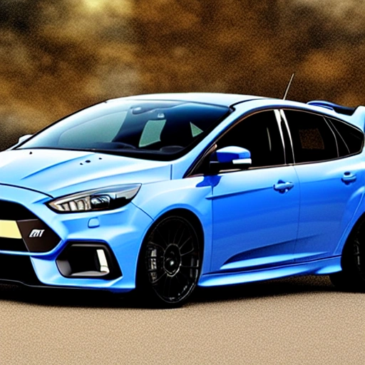 , 3D, Car, Detailed, Ford Focus RS, Sport, Real Image, Enlarge Fenders, Front View