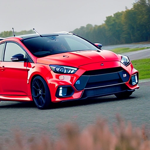 , 3D, Car, Detailed, Focus RS, Sport, Real Image, Enlarge Fenders, Front View, Red