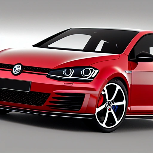 , 3D, Car, Detailed, Golf GTI, Sport, Real Image, Enlarge Fenders, Front View, Red