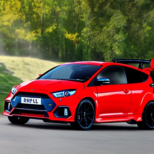 , 3D, Car, Detailed, Focus RS, Sport, Real Image, Enlarge Fenders, Front View, Red, Full View, TCR, Full Image, Real, Yellow