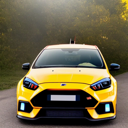 , Car, Detailed, Focus RS, Sport, Real Image, Enlarge Fenders, Front View, Red, Full View, TCR, Full Image, Real, Yellow