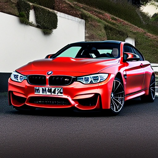 , Detailed, BMW M4, Sport, Red, Enlarge Bumps, Enlage Fenders, 3D, Front View