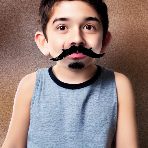 boy with mustache, 3D