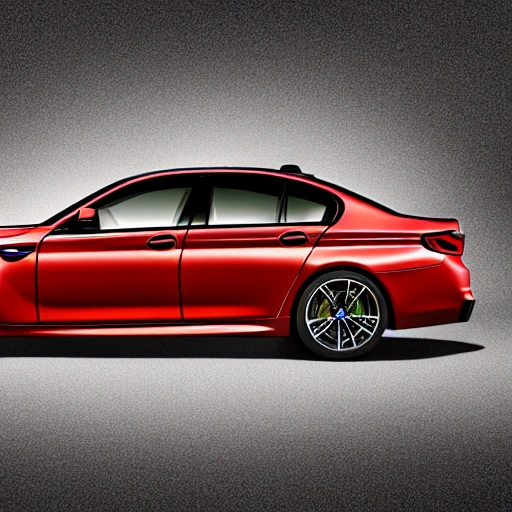 , Detailed, BMW M5, Sports, Red, Enlarge Bumps, Enlage Fenders, 3D, Front View