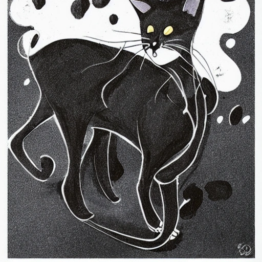 Black cat queen
, Cartoon, shadows