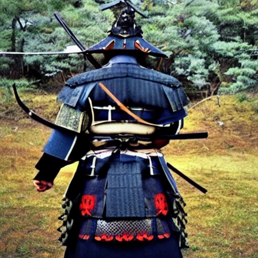 Visualize a powerful samurai in the midst of an important historical moment, displaying their skill and bravery as they make a decisive move that will change the course of history