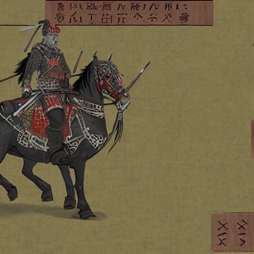 Visualize a powerful army of brave Japanese samurai in modern armor in a historical war