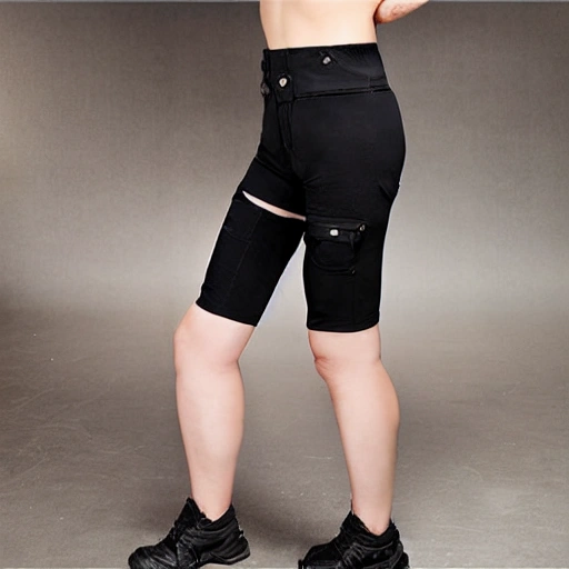 woman sniper gun short pants
