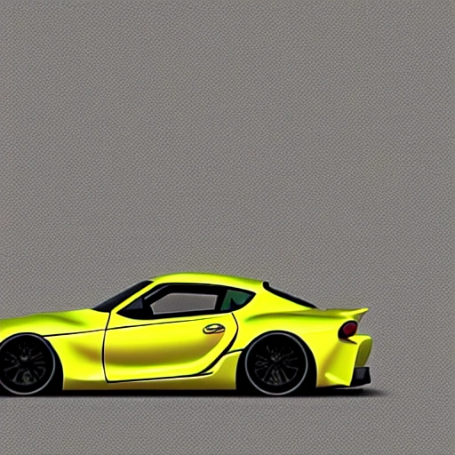 , 3D, Scenario, Lanscape, Toyota Supra, Wide body kit, Yellow, Realistic, Red, Full Frame