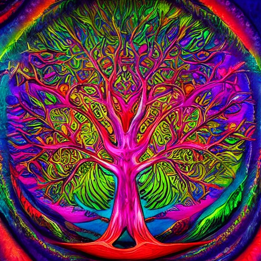 psychedelic tree art
