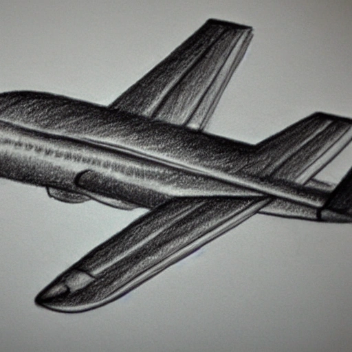 , Pencil Sketch, airplane flying - Arthub.ai