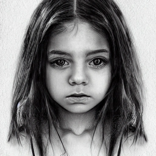 girl latin america realistic photo HD black eyes black hair fine nose deep look beautiful body complete, Pencil Sketch