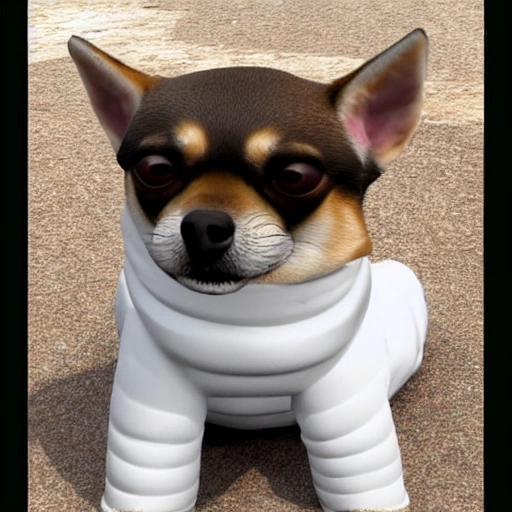 perro raza chiahuahua blanco , 3D