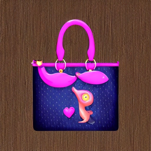 baby dino, realistic, handbag, background pink
