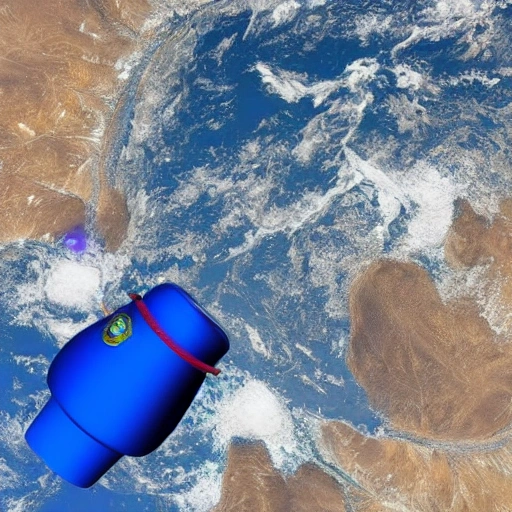 astronauta, boliviano, botella de cerveza, flotando en el espacio, planeta tierra de fondo,, 3D